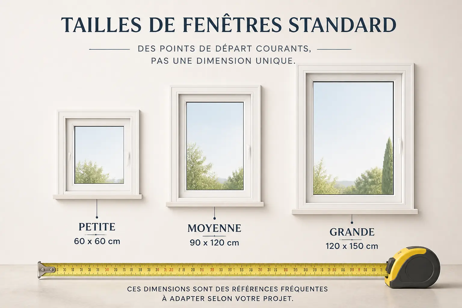 Quelle taille de fenêtre standard retrouve-t-on le plus souvent ?