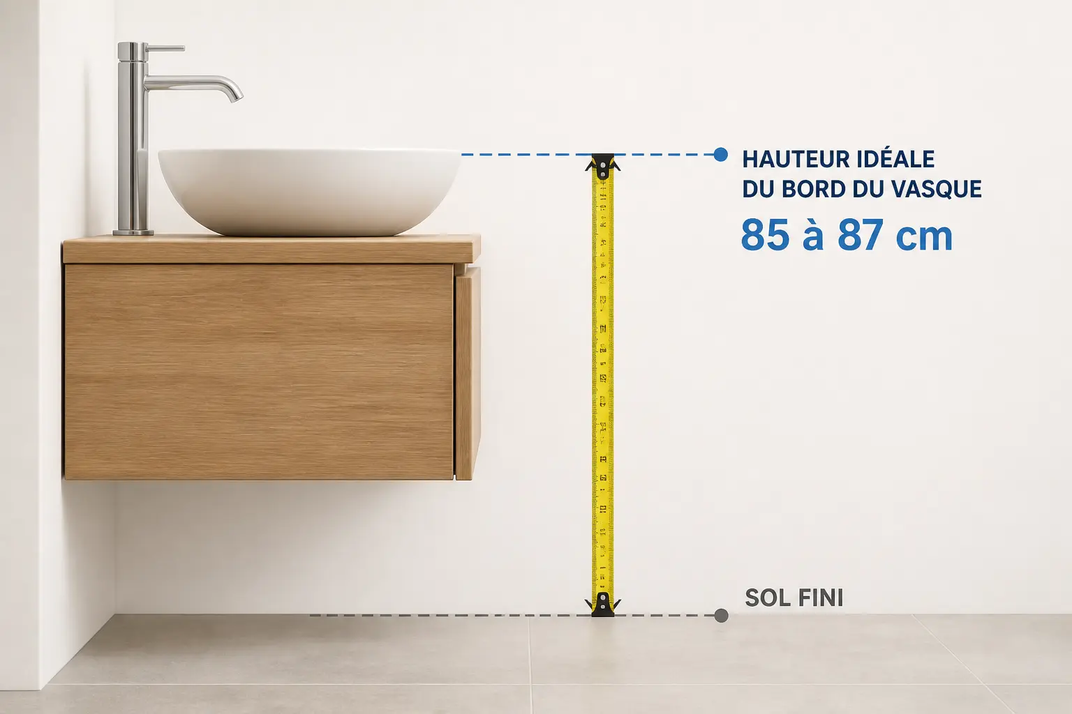 Quelle est la hauteur idéale d’une vasque de salle de bain ?