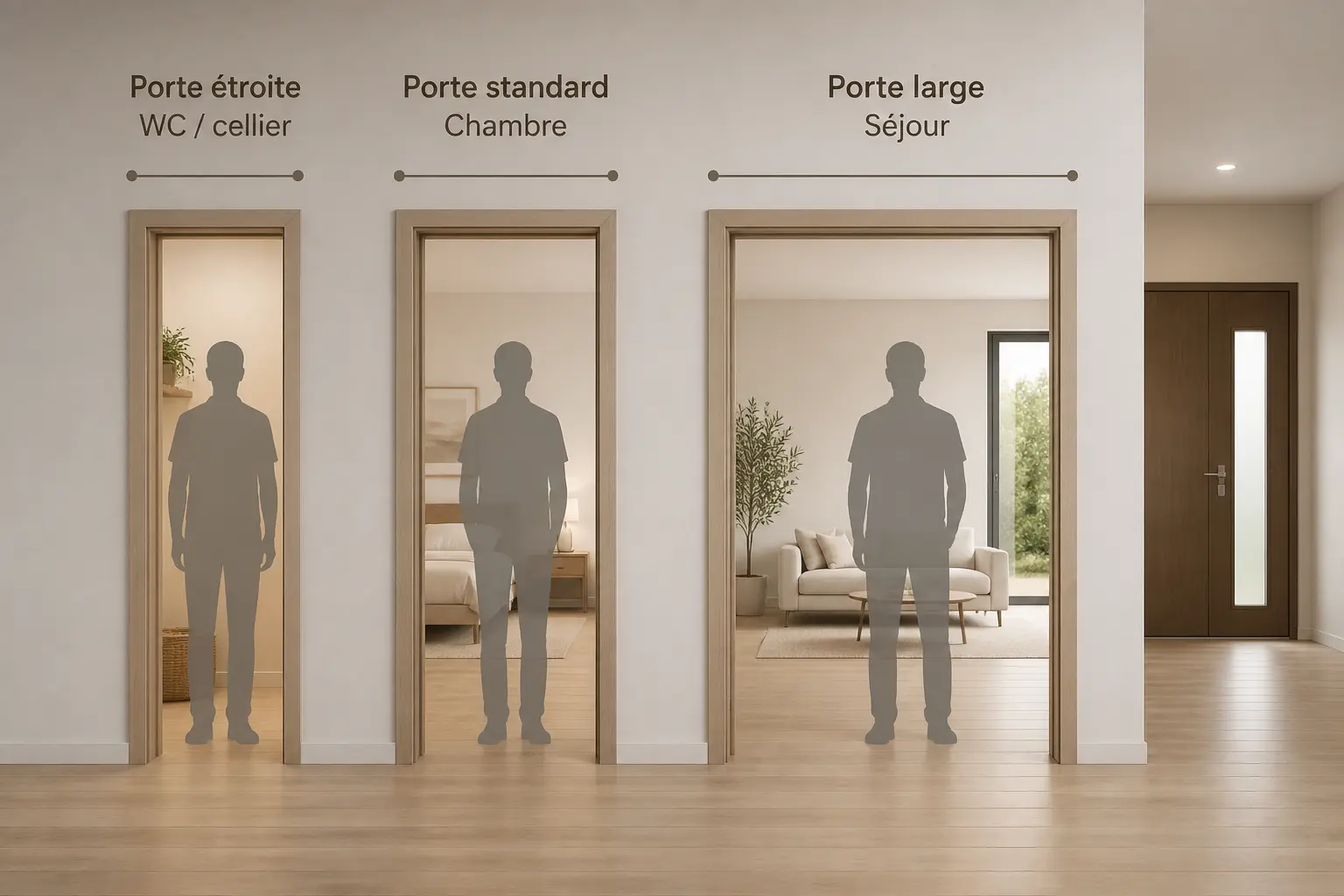 Portes intérieures et d’entrée : quelles tailles selon la pièce et le type d’ouverture ?
