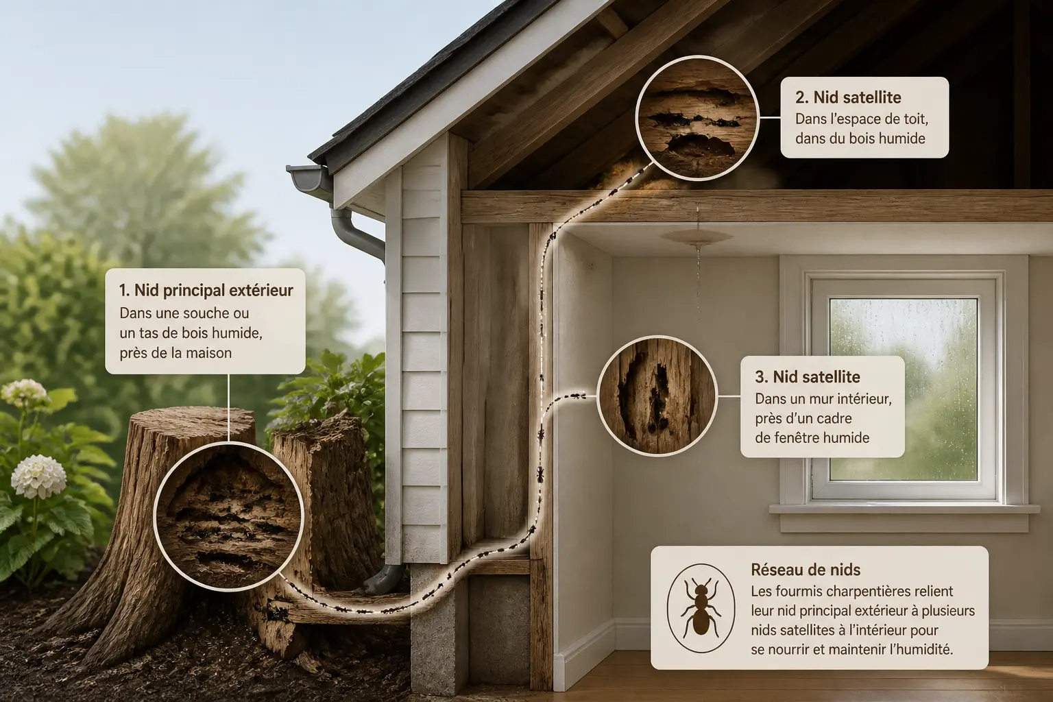Où les nids se cachent dans une maison