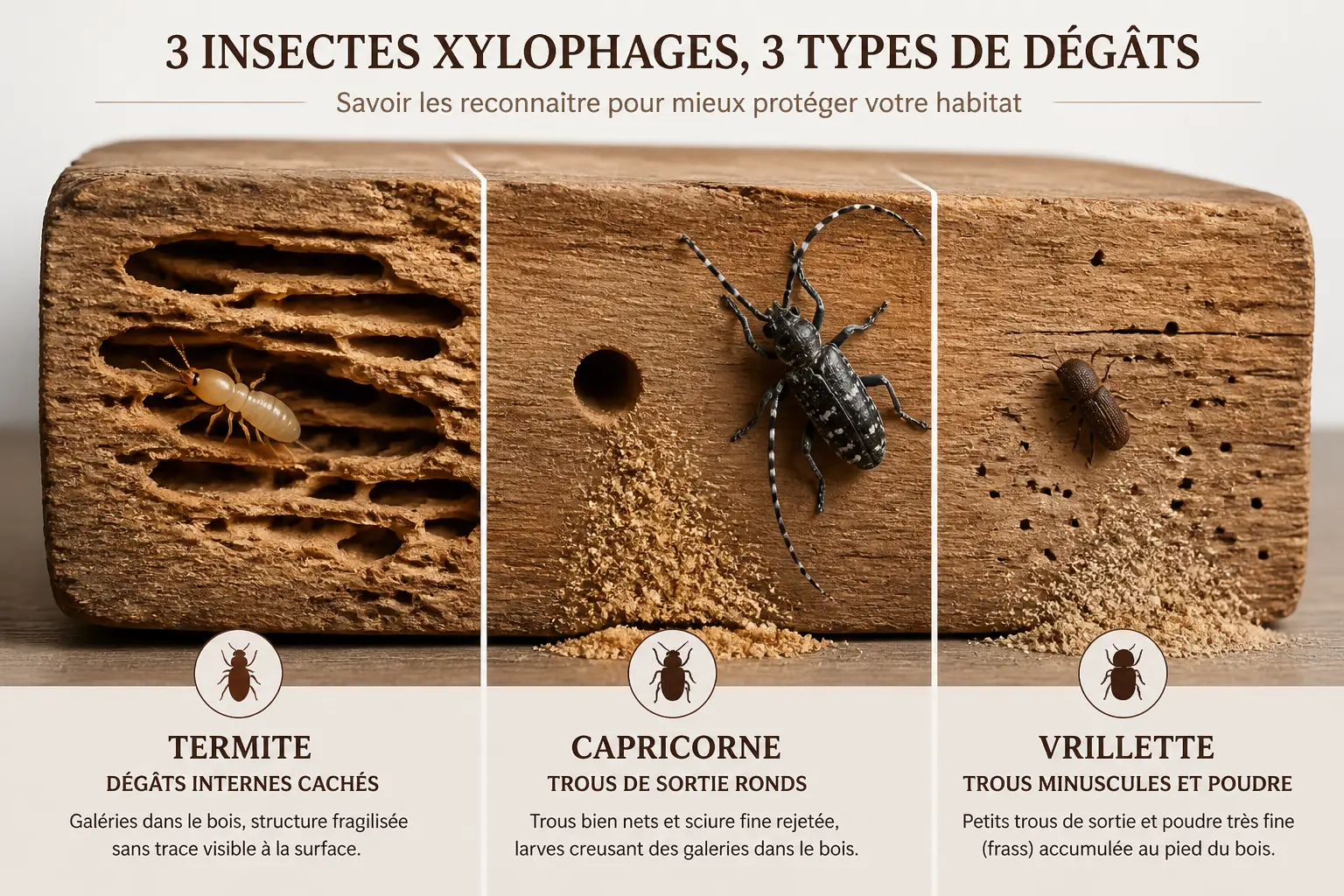 Les nuisibles du bois les plus fréquents dans la maison