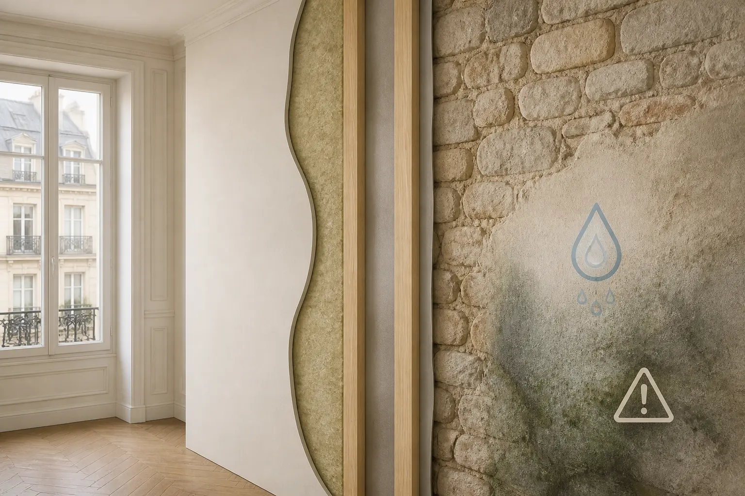 Appartement, mur en pierre, maison ancienne : quand l’ITI demande des précautions