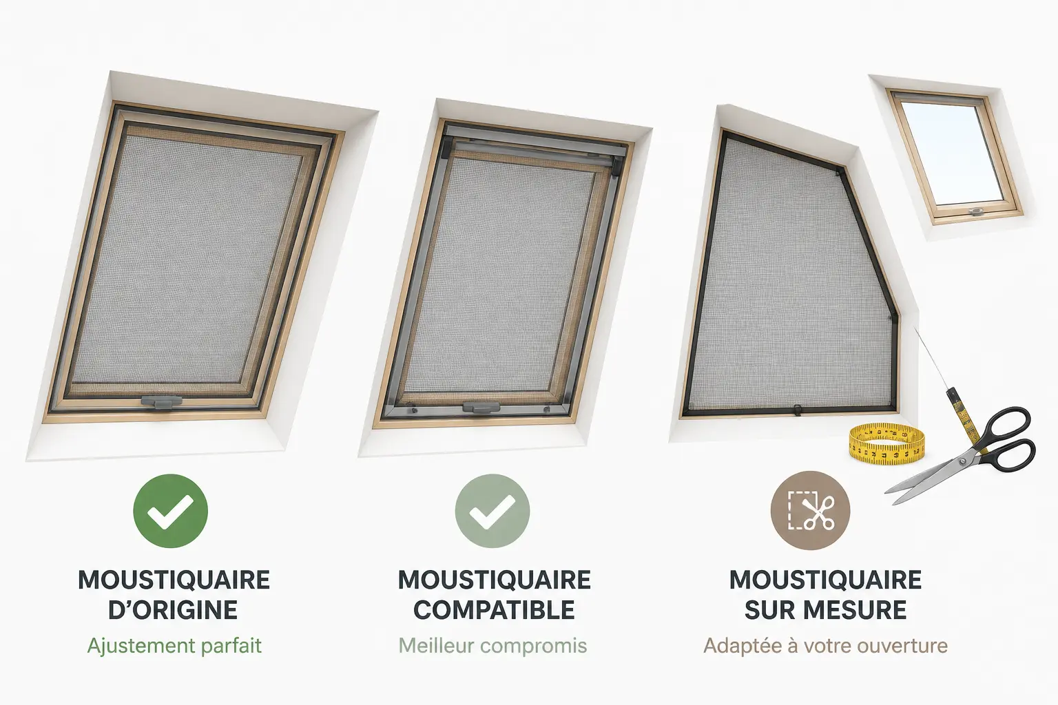 Comparatif moustiquaire velux : originale, compatible et sur mesure pour fenêtre de toit
