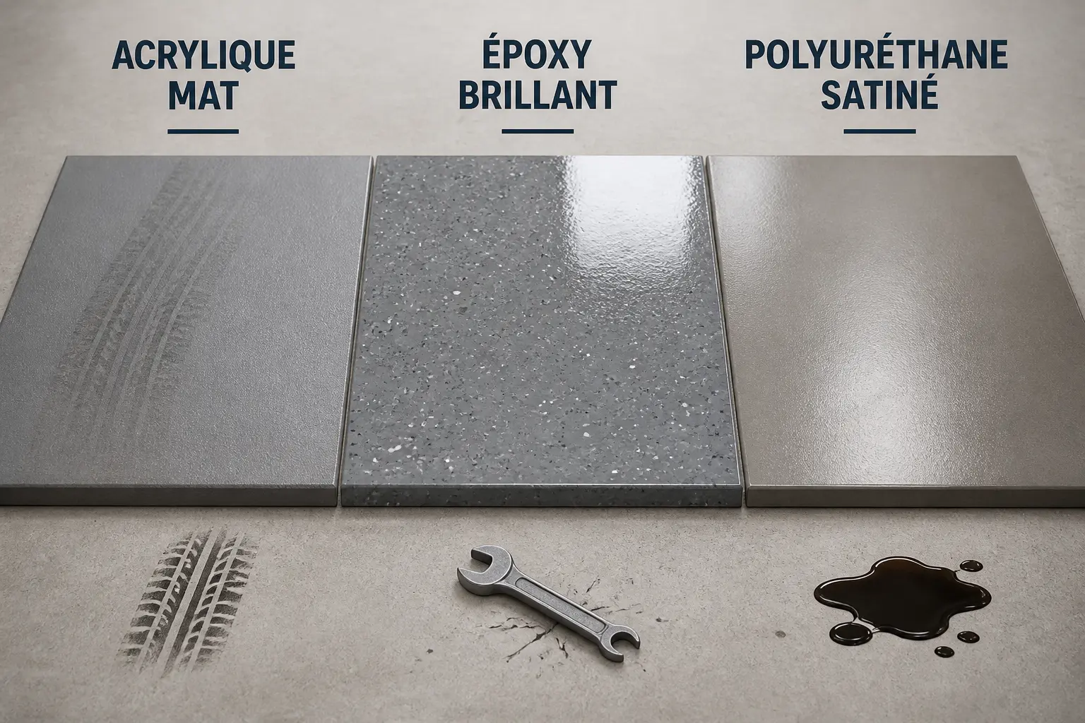 Peindre le sol du garage : comparaison de trois finitions résistantes aux pneus, chocs et taches