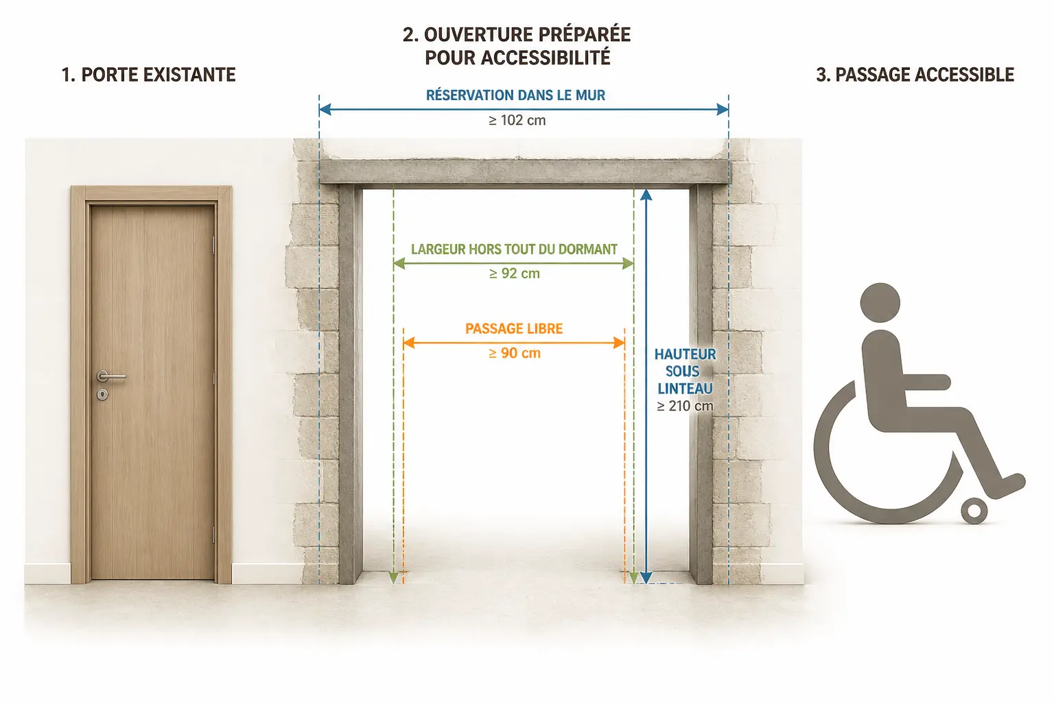 Mesures, réservation murale et accessibilité : les points à vérifier avant travaux