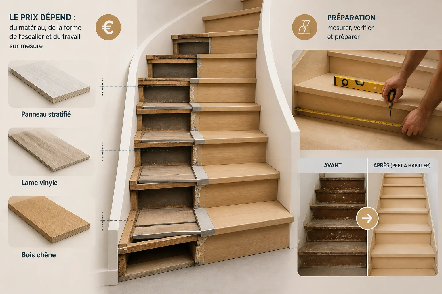 Prix d’un habillage d’escalier et étapes de pose à prévoir
