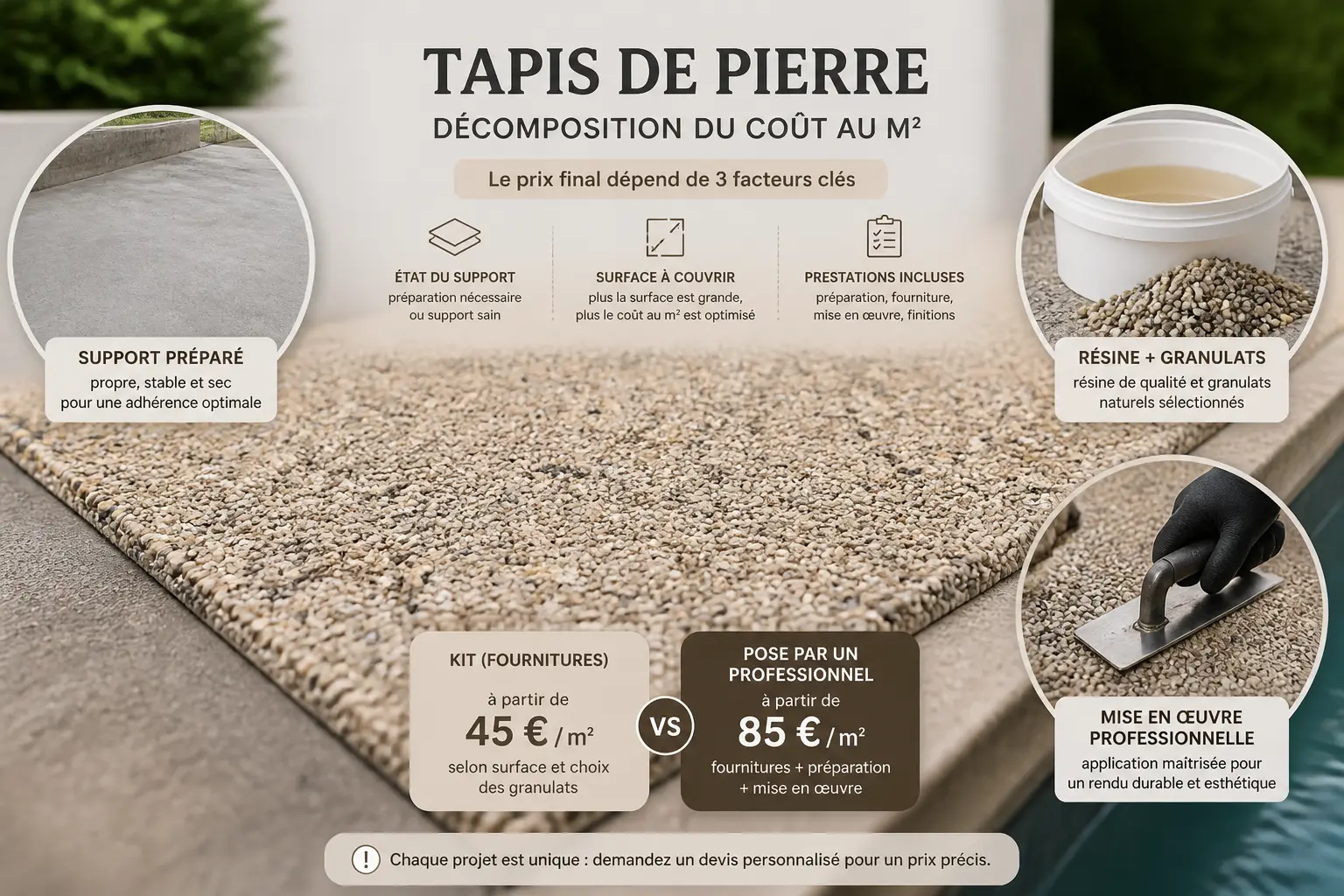 Quel prix au m² pour une moquette de pierre ?